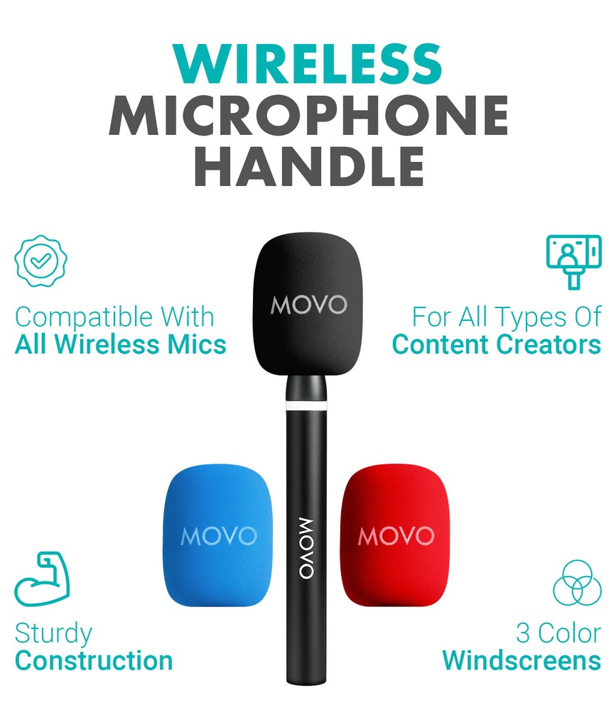 Movo WMX-HM2 Wireless Microphone Handle