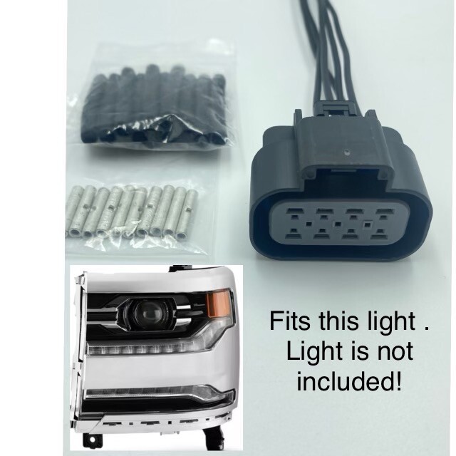 Headlight Connector Plug For 2016 - 2018 CHEVY 1500-2500-3500 LED / HALOGEN