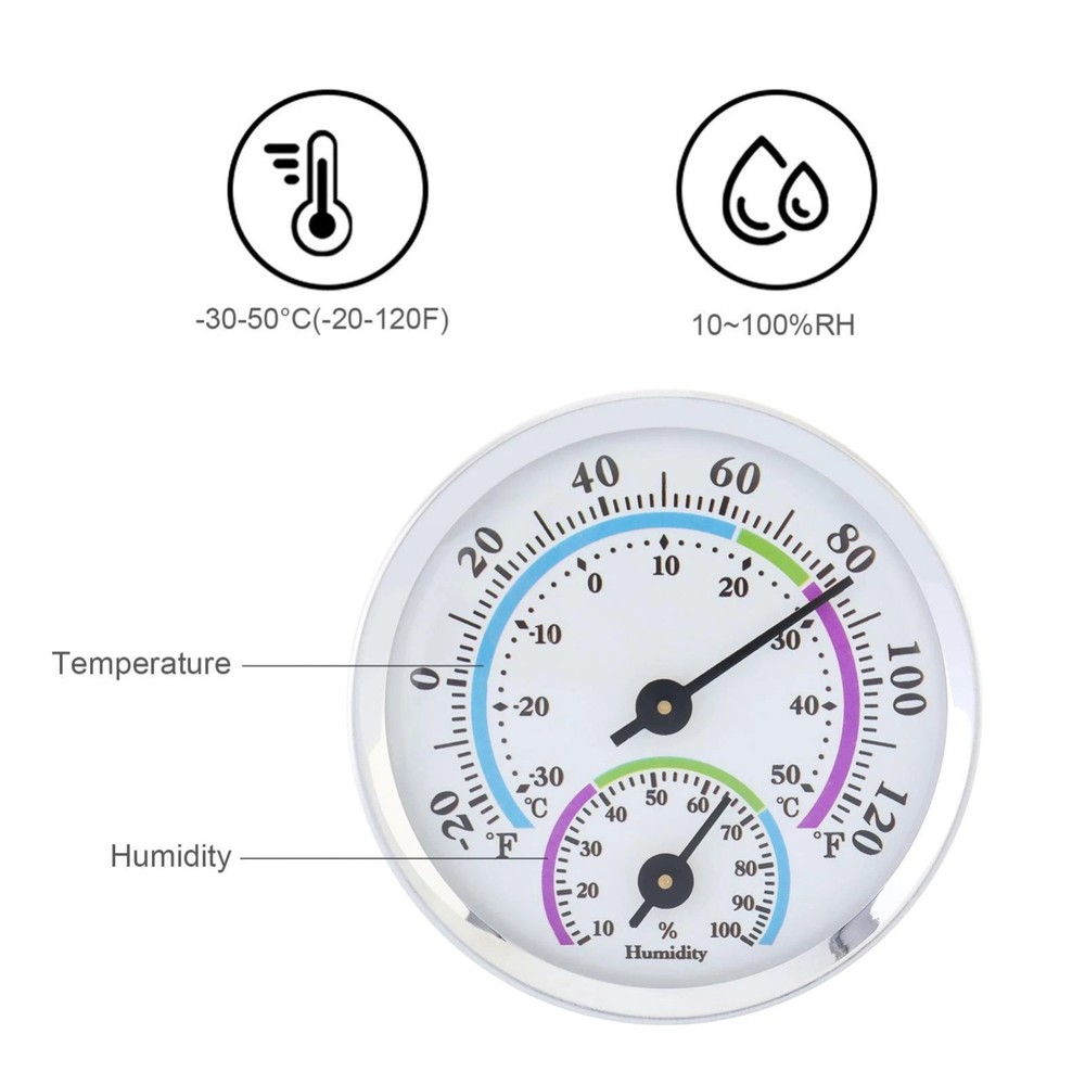Workshop and Garage Use Thermometer Hygrometer 2pcs with Temperature Display