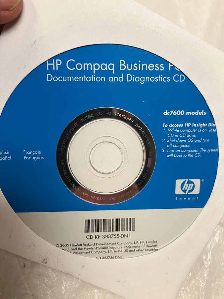 HP Reinstallation CD Microsoft Windows XP Professional Service Pack 2 for DC7600
