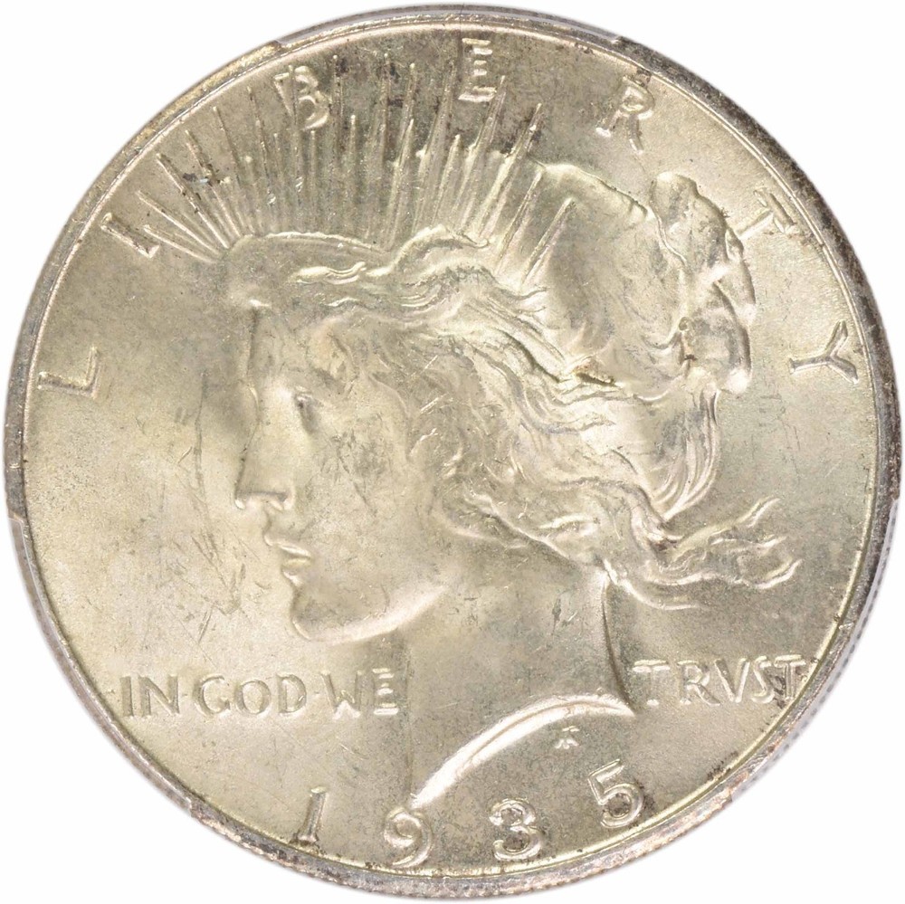 1935-S Peace Silver Dollar MS63 PCGS