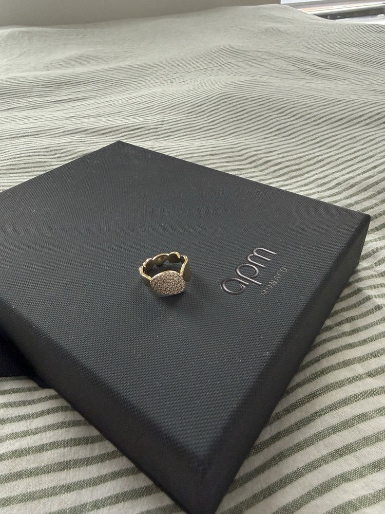 APM MONACO Oval Pave Statement Ring New With Box