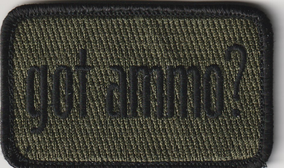 Got Ammo morale patch with full hook backing - Olive drab with black