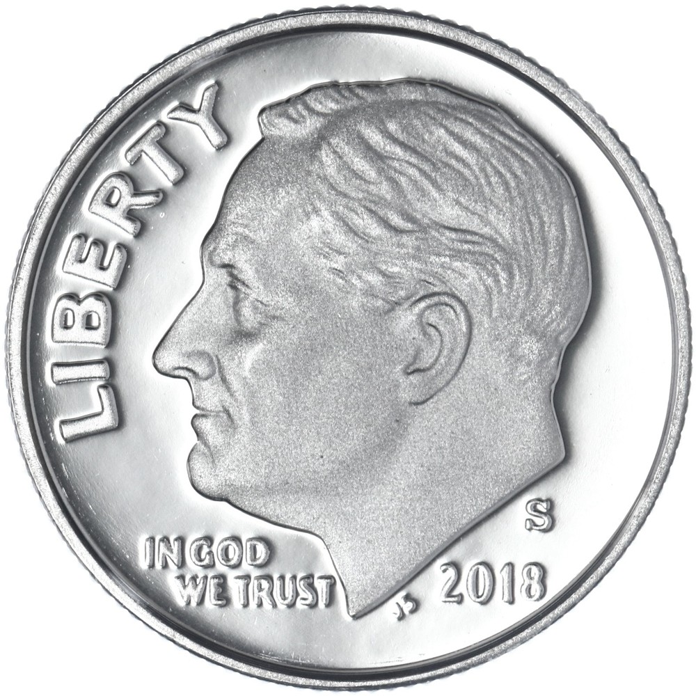 2018 S Roosevelt Dime Gem DCam Proof CN-Clad