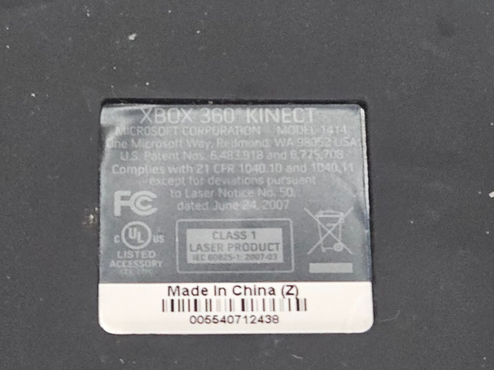 Microsoft Xbox 360 Kinect Sensor with Kinect Adventures! Game Model 1414 Tested