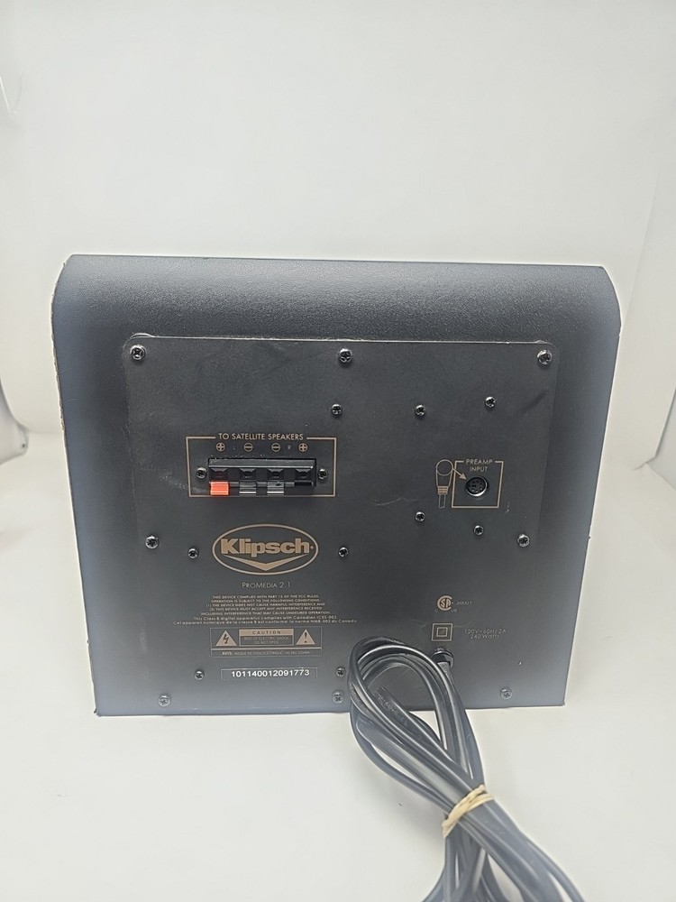 Klipsch ProMedia 2.1 THX Certified Computer Speaker System Subwoofer - READ