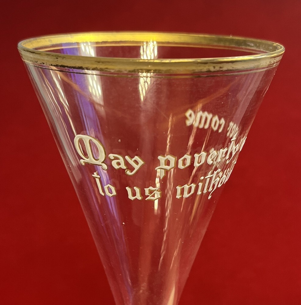 Two Bohemian Enameled Gilt Wine Glasses