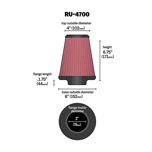 High-Flow Original Lifetime Universal Clamp-On Air Filter: High Performance,