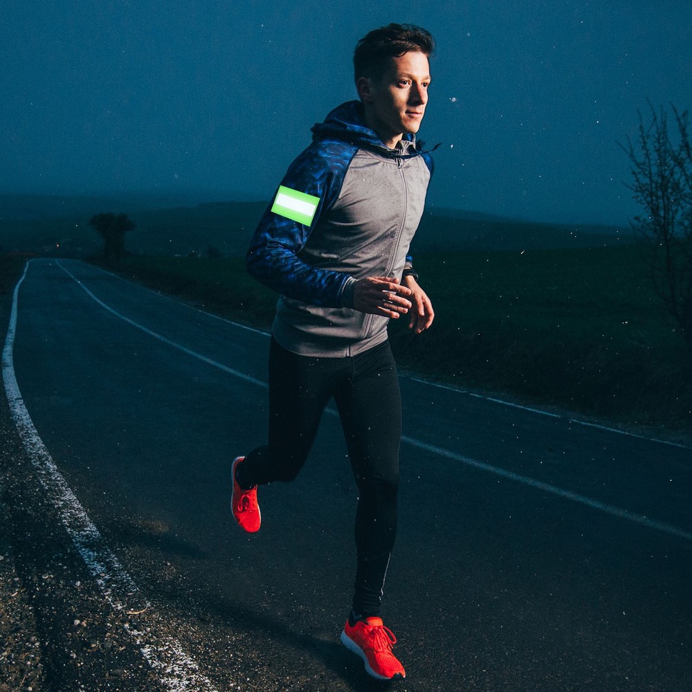 Reflective Patch 2"x3" 4pcs Hook and Circle Closure Black Green