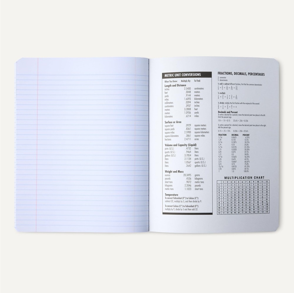 Amazon Basics College Ruled, 100 Sheets, 9.75" x 7.5", Assorted Marble Colors