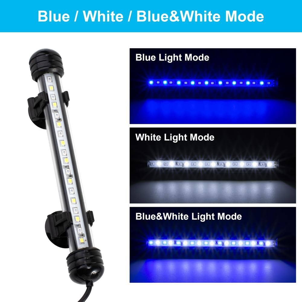 DaToo 4W 7.5inch Submersible (With Timer&Dimmer), Blue & White