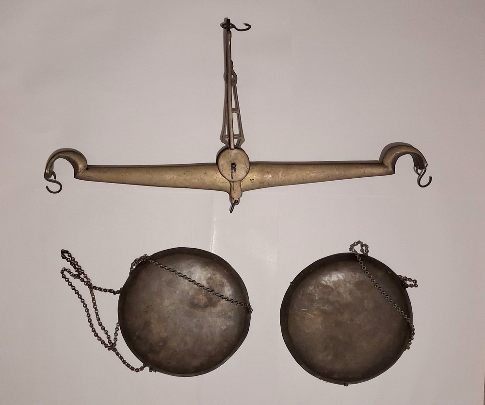 Vintage Middle Eastern Bronze or Brass Spice Balance Scale from Morocco