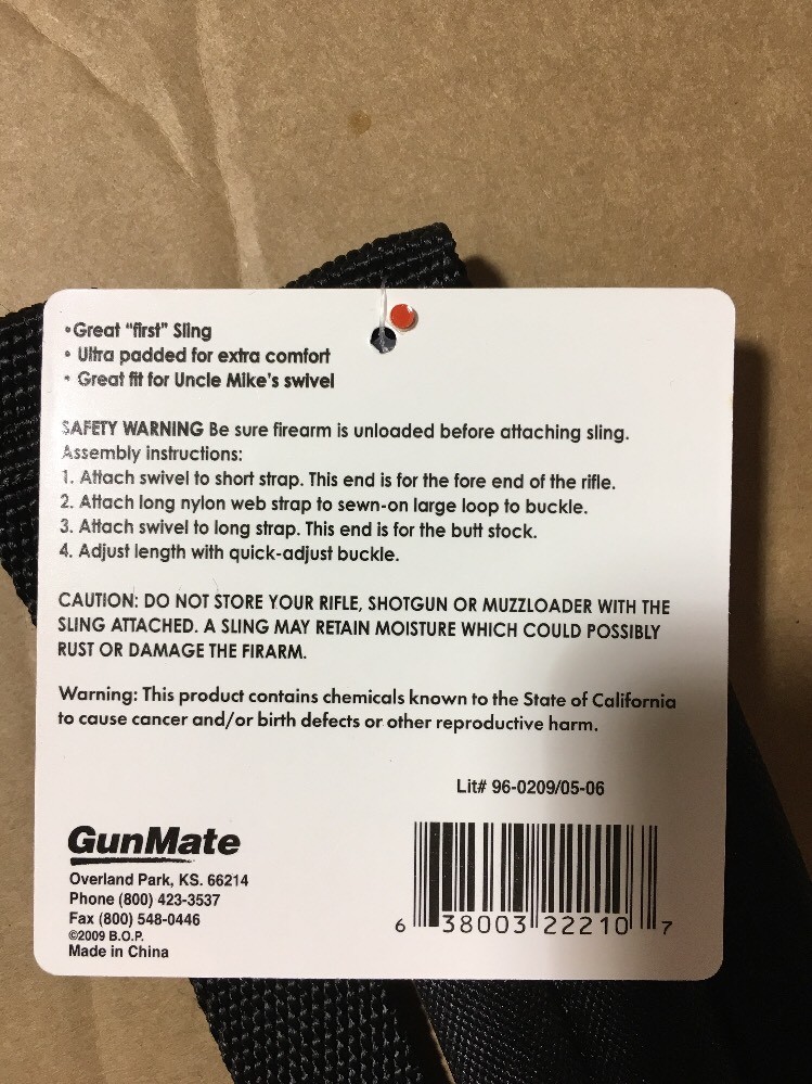 New Gunmate Rifle Shotgun Muzzleloader Universal Sling Black Nylon