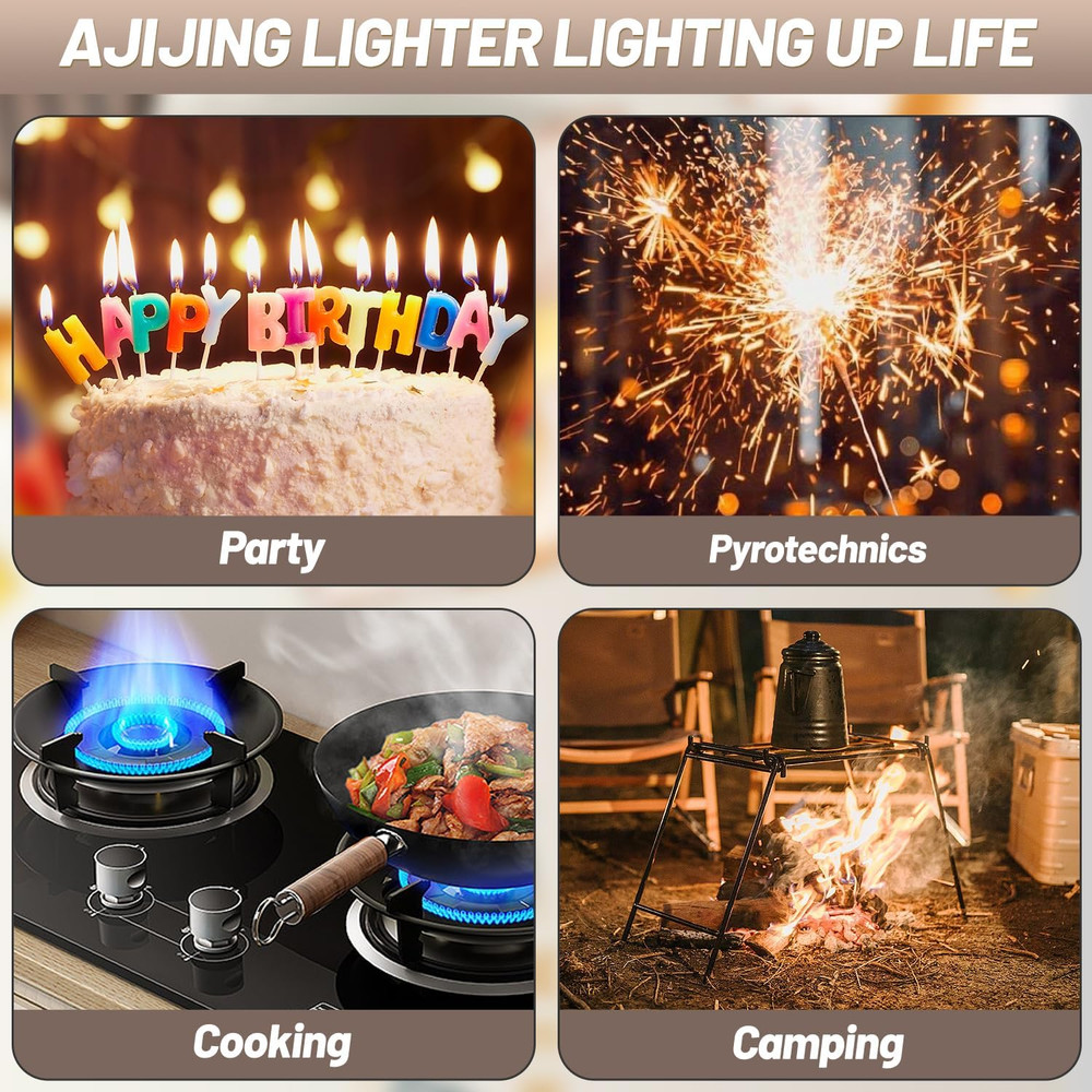 Electric Candle Lighter, Safty Lock, USB Type-C Port, Rechargeable Lighter, Wind