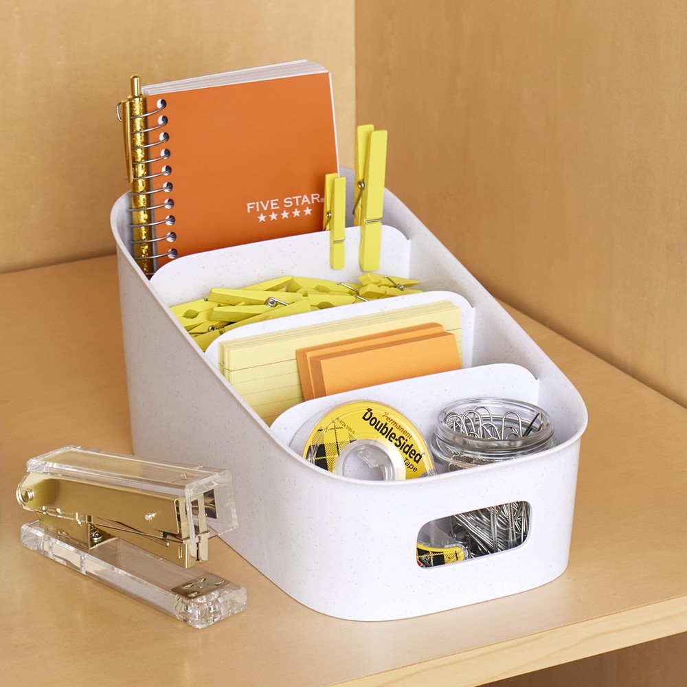 YouCopia ShelfBin Packet Organizer, Tiered Speckled White