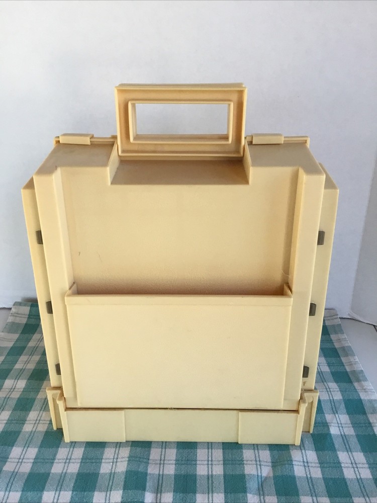 Vintage Sewing Box Caddy 1983 Folding 50 Spool Thread Bobbin Organizer EUC