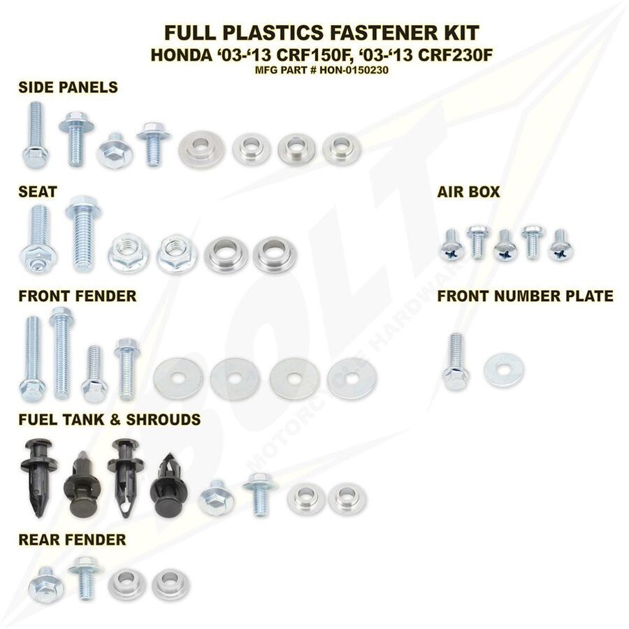 Bolt Full Plastic Fastener Kit HON-0150230