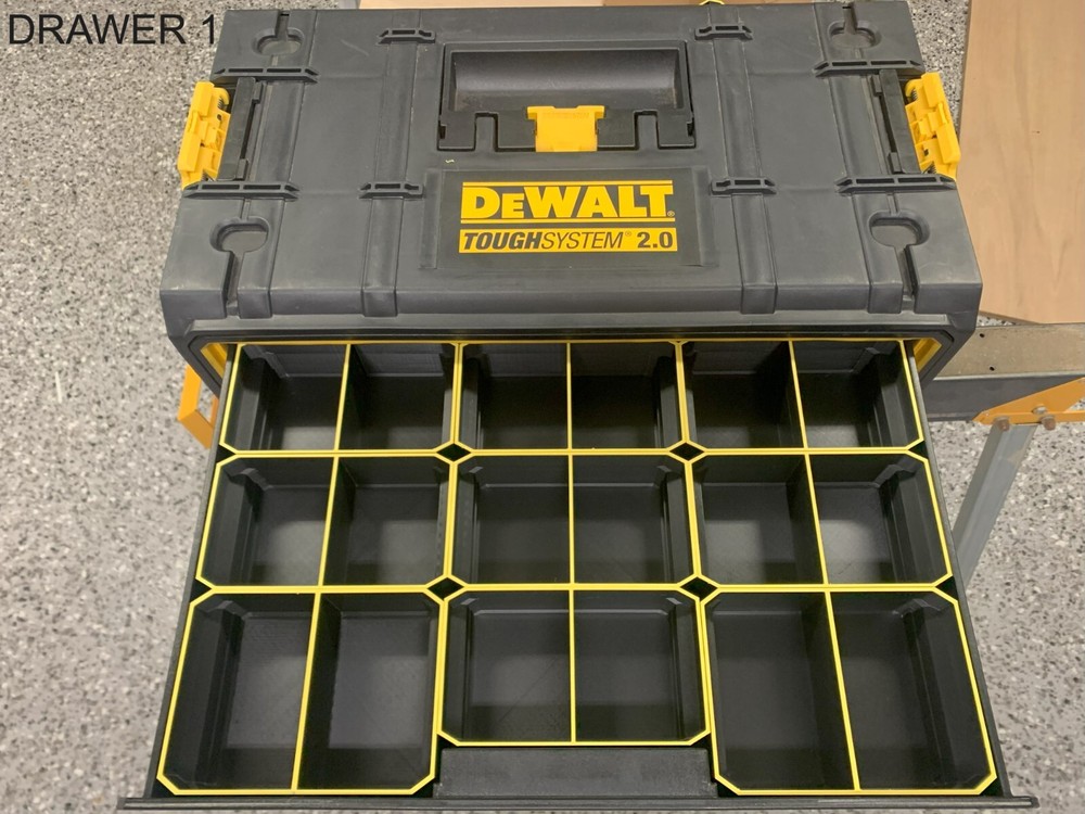 DeWALT ToughSystem 2.0 3 Drawer 3D Printed Tool Organizer bins