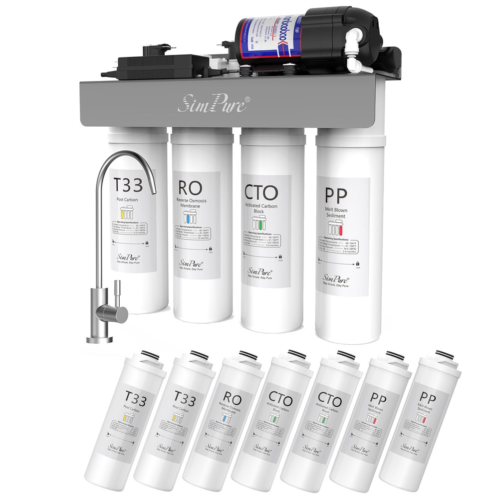 WP2-400GPD 8 Stage Tankless Reverse Osmosis Water Filter System + 11*Filters