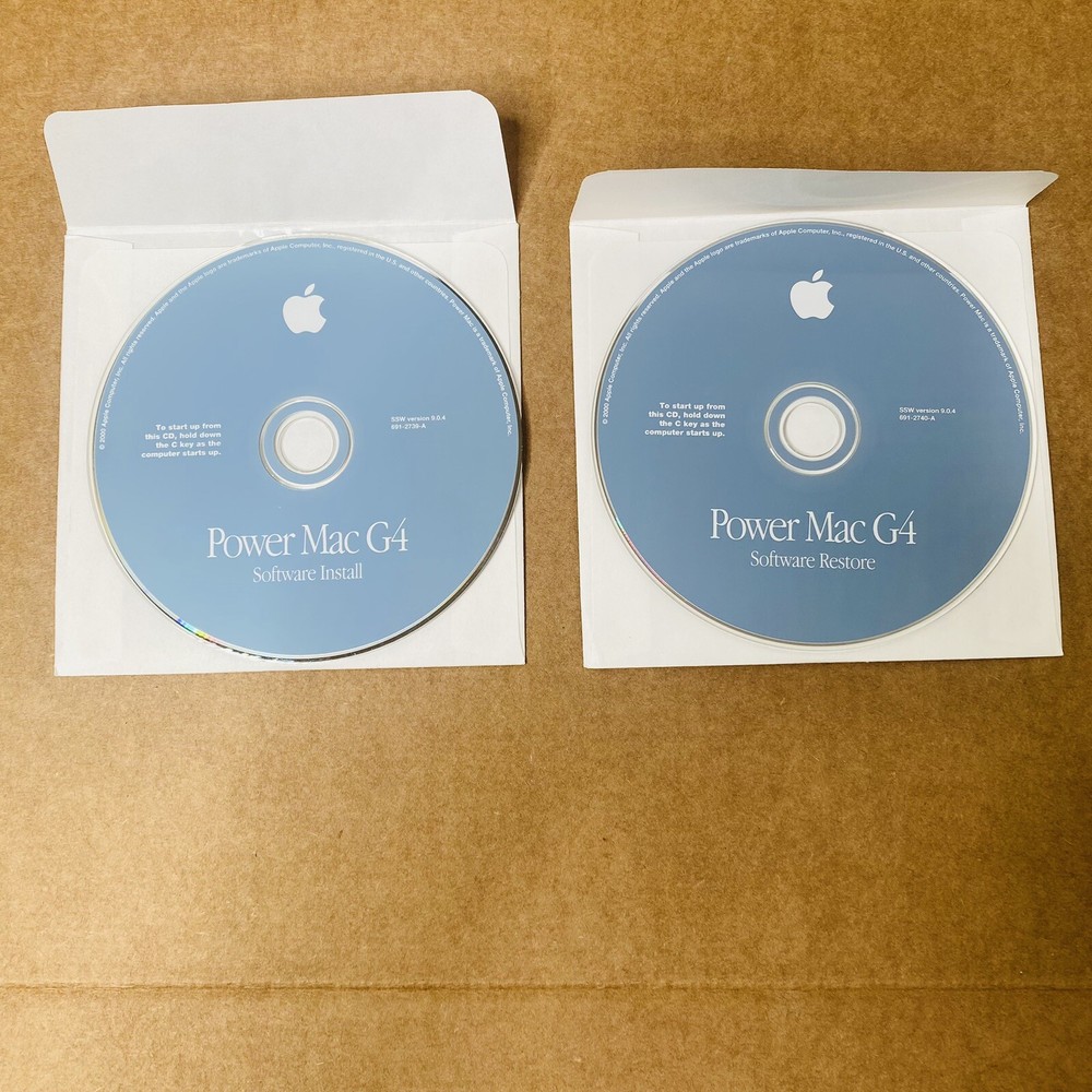 Apple Power Mac G4 Software Install & Restore CD Disk Set Version 9.0.4 CLEAN