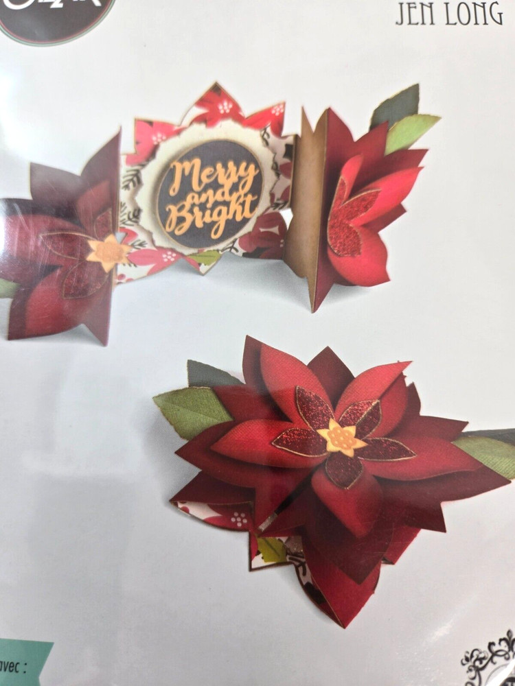 Sizzix Die Cut Poinsettia Fold A Long Card 663174 Jen Long Thinlits