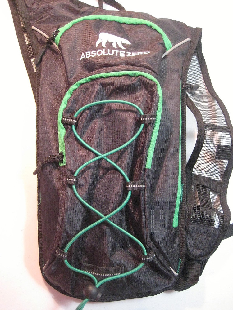 NEW- ABSOLUTE ZERO with 2 Zipper Pockets- 2 Liter Capacity Hydration Backpack