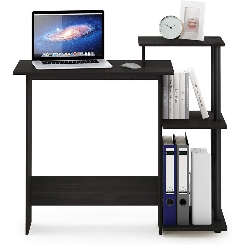 Compact Computer Desk W/ CPU Storage Elevated Shelf Easy Assembly Sturdy Design