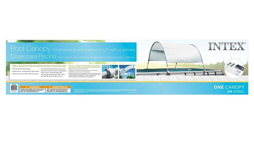 Intex Canopy for 9FT and Smaller Rectangular Above Ground Swimming Pool, Open