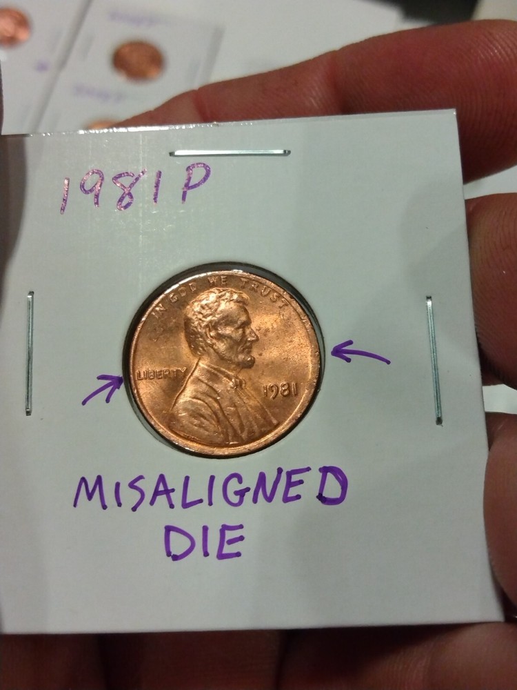 1981 P Penny High MS/Misaligned Die Obverse