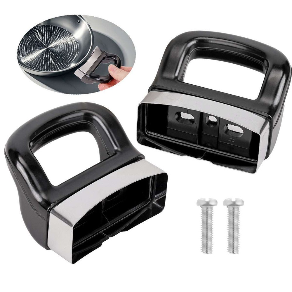2 Pot Side Handle Replacement Cookware Pot Saucepan Hand Kitchen Grip Black
