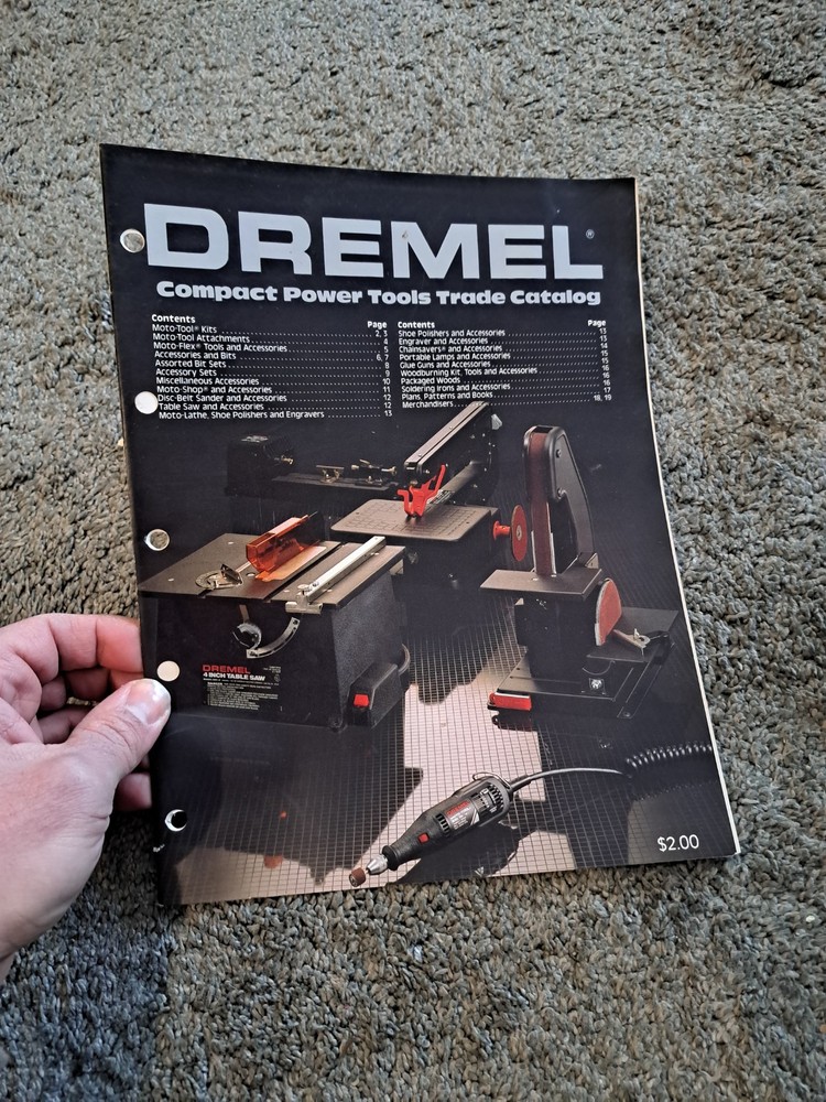 Vintage Dremel Compact Power Tools Catalog Sanders Saws Bit Sets 1987