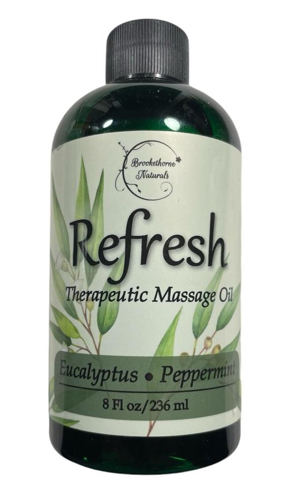 Brookethorne Naturals Refresh Massage Oil - Eucalyptus/Peppermint - 8 fl oz