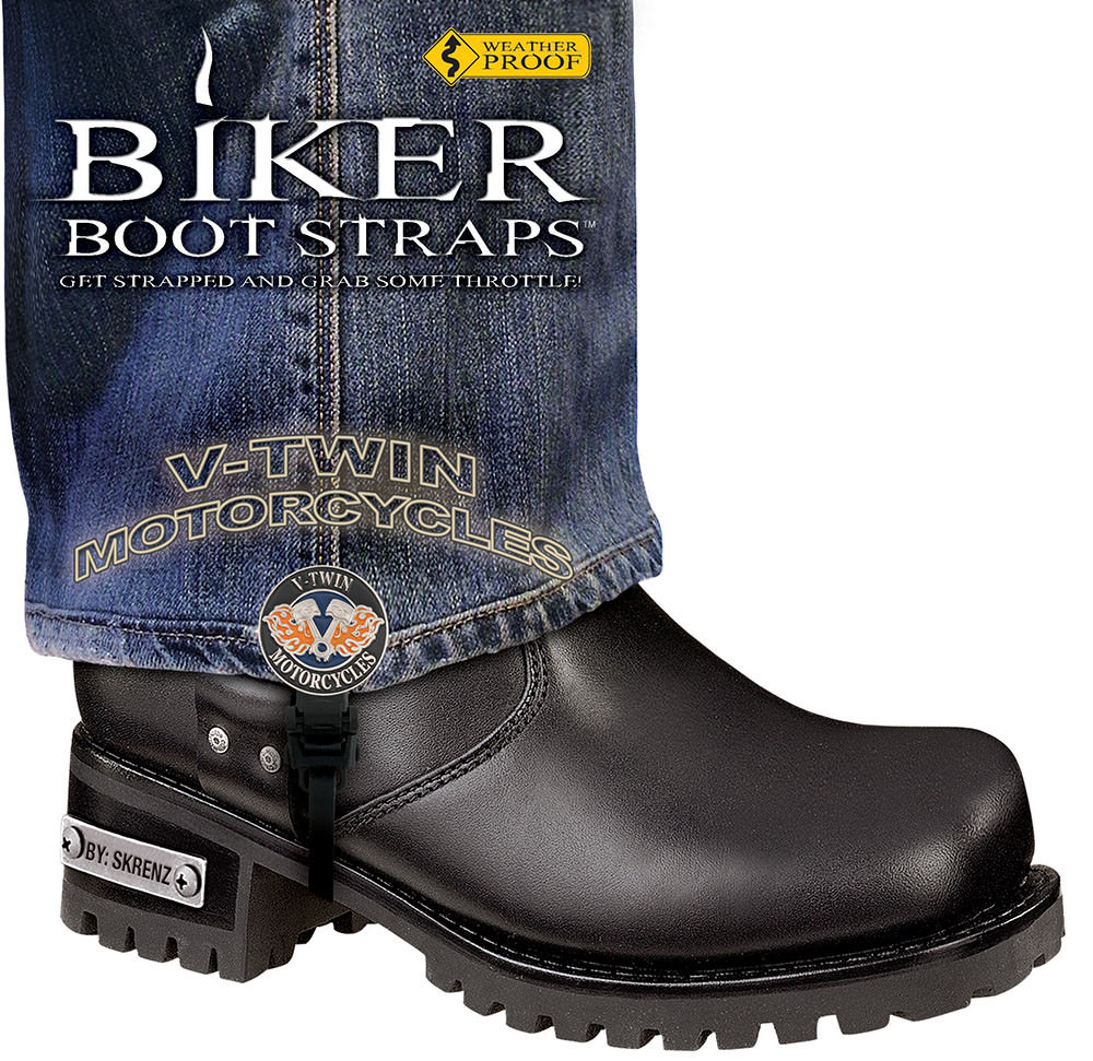 6" V-Twin Cycle Biker Boot Straps