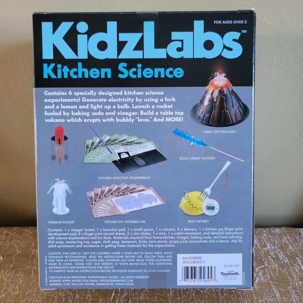 KidzLabs Kitchen Science Kit Six Experiments 4M Education Fun Ages 8+