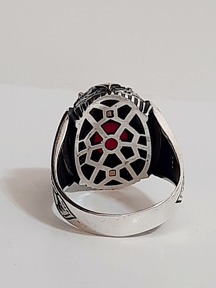 Men 925 Silver Ring Solitaire Ruby Spinel Ring Man Sterling $