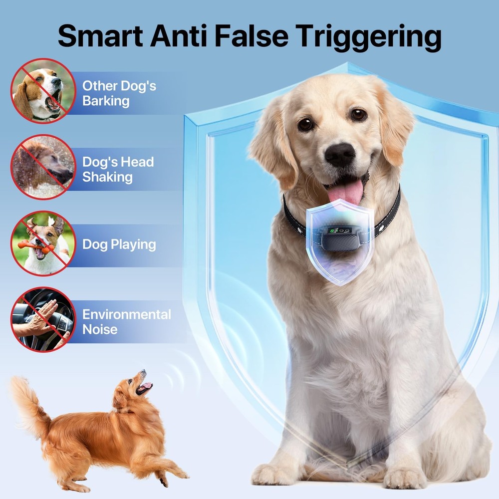 Bark Collar, Automatic Dog Bark Collar with 8 Adjustable Sensitivity for Medium