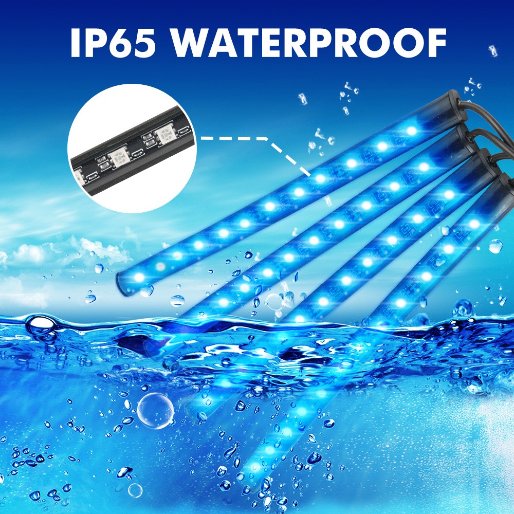 4x RGB 72 LED Car Interior Floor Light Strips USB with Bluetooth APP Control