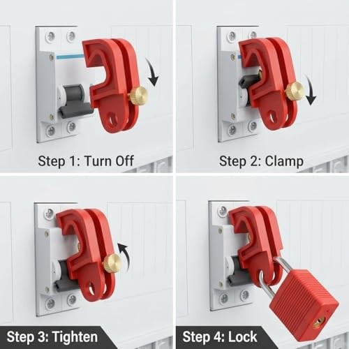 Circuit Breaker Lockout Device – 20 PCS Fits Most DIN Mini Breakers,