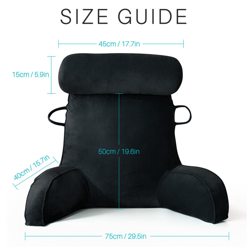 Reading Pillow with Arms Back Support Cushion Rests Neck Roll For Reading Bed