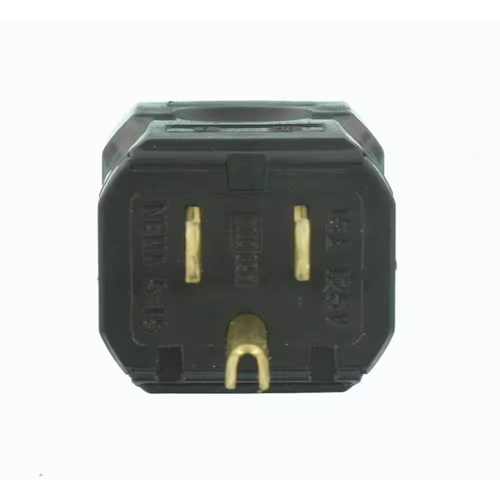 15 Amp 125-Volt Python Straight Blade Grounding Plug, Black 5256-VB