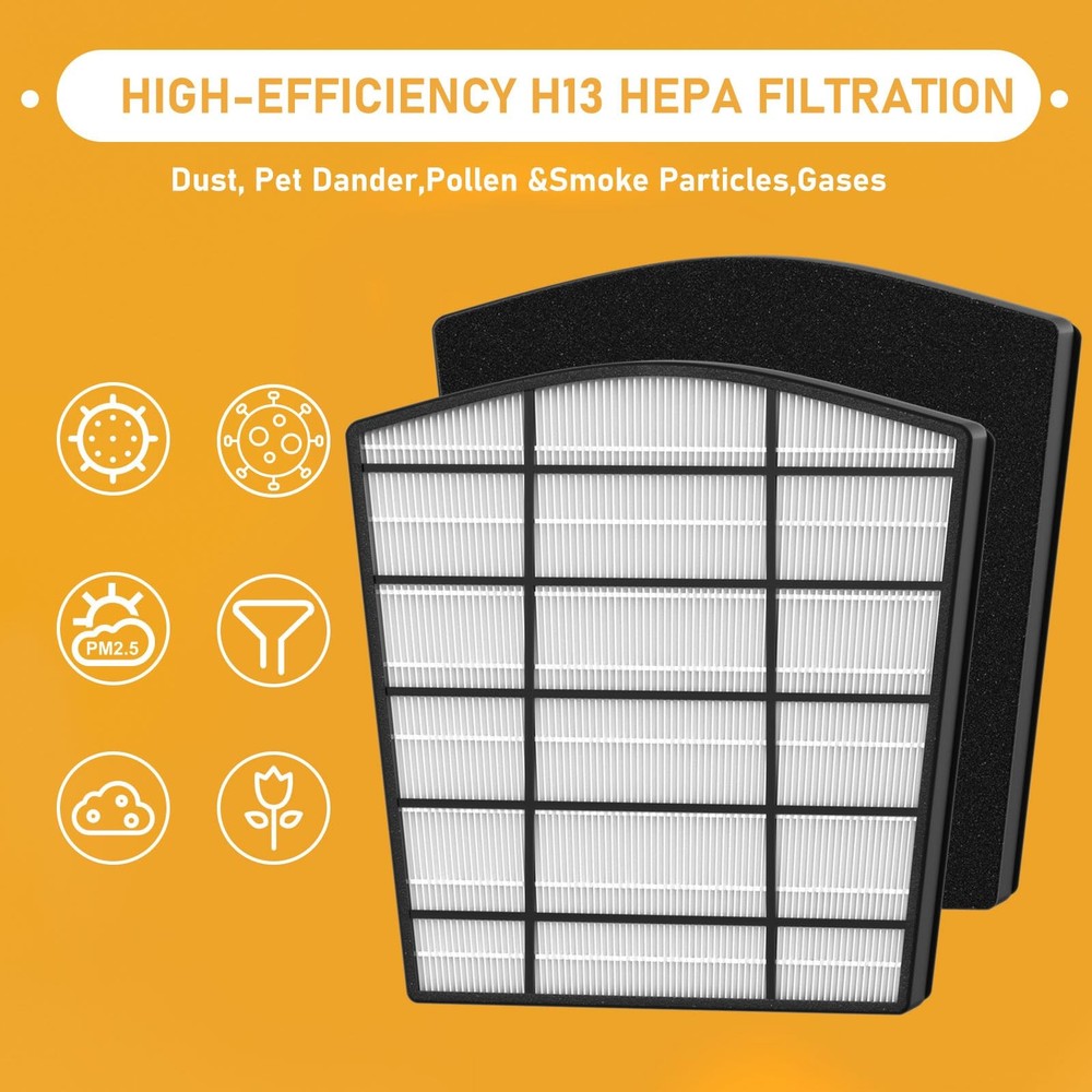 HP800 HEPA Filter Replacement Set Compatible with Hunter HP800 Multi Room Lar...