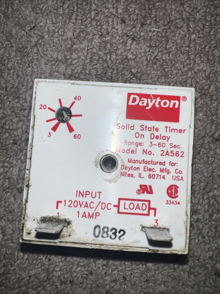 Dayton 2A562 Solid State Timer Encapsulated Machine Adjustable