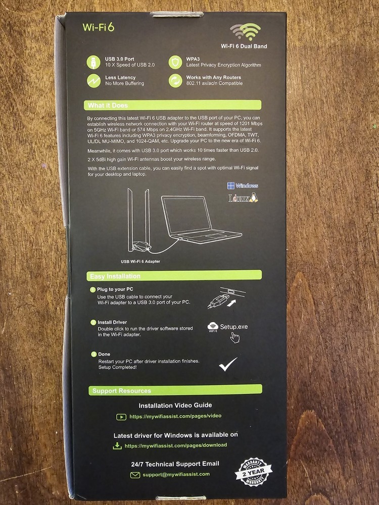 Brostrend AX1800 WIFI 6 usb adapter