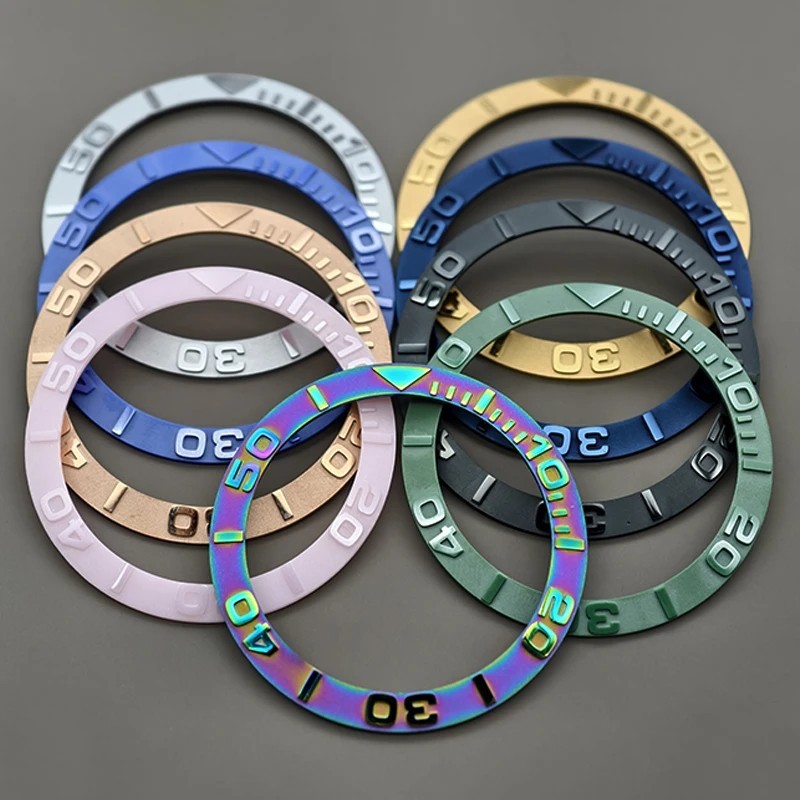 38mm Matte Curved Ceramic Bezel Insert Ring For NH35 NH36 Watch Case Mod