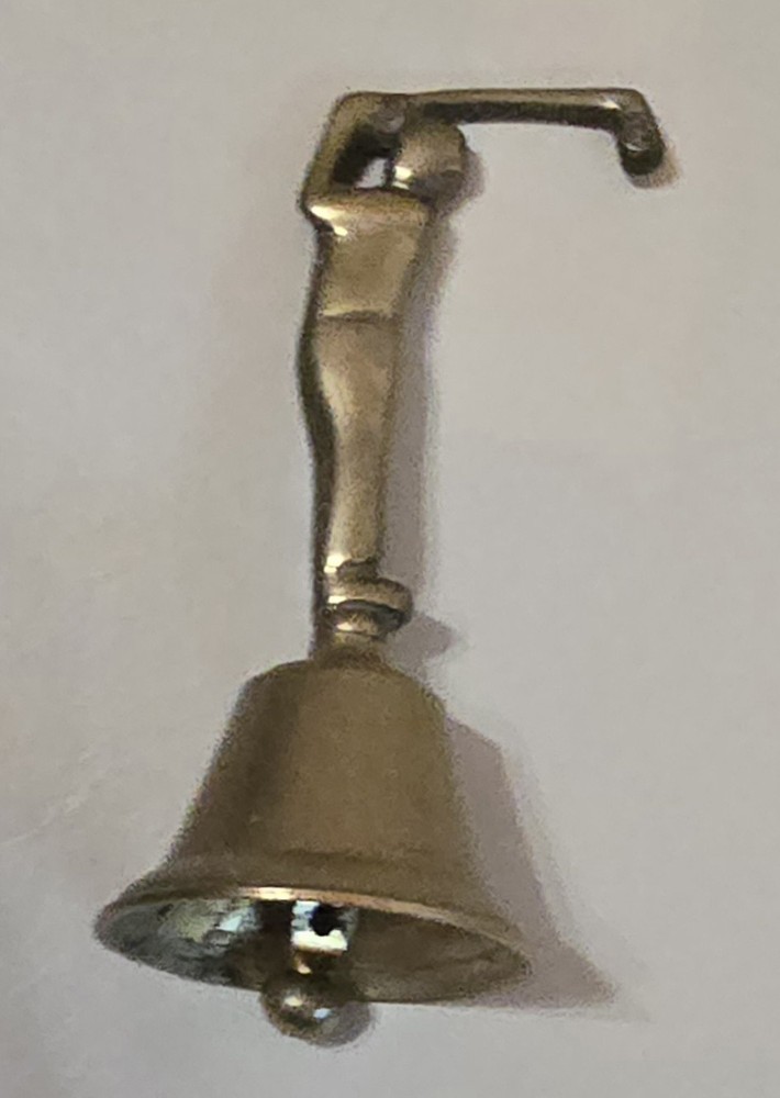 5" Vintage Solid Brass Golf Man Golfing Bell Minimalist Design