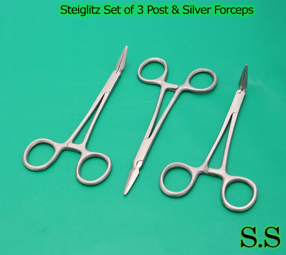 Steiglitz Set of 3 Post & Silver Point Fragment Forceps