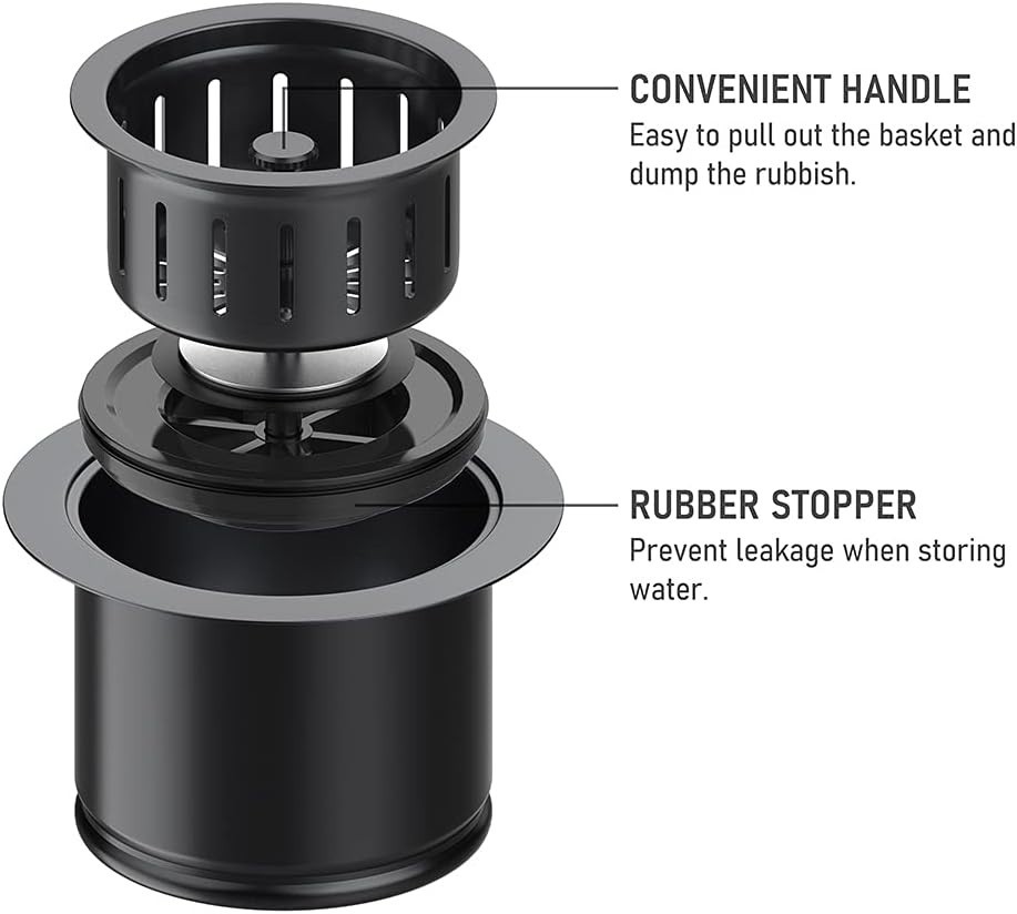 Kitchen Extended Garbage Disposal Flange Strainer Stainless Steel Flange Kit ...