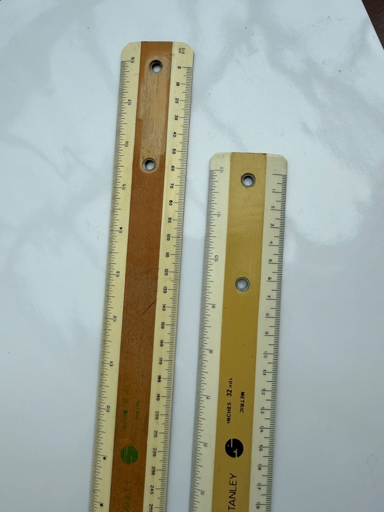 Drafting machine scale rules pair Stanley
