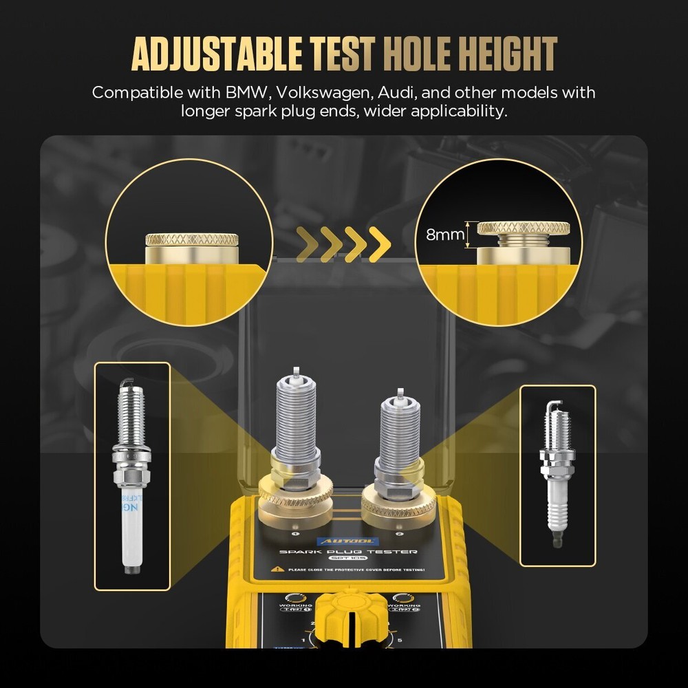 Spark Plug Tester Ignition Ignition Coil Tester Double Hole Detector Adjustable