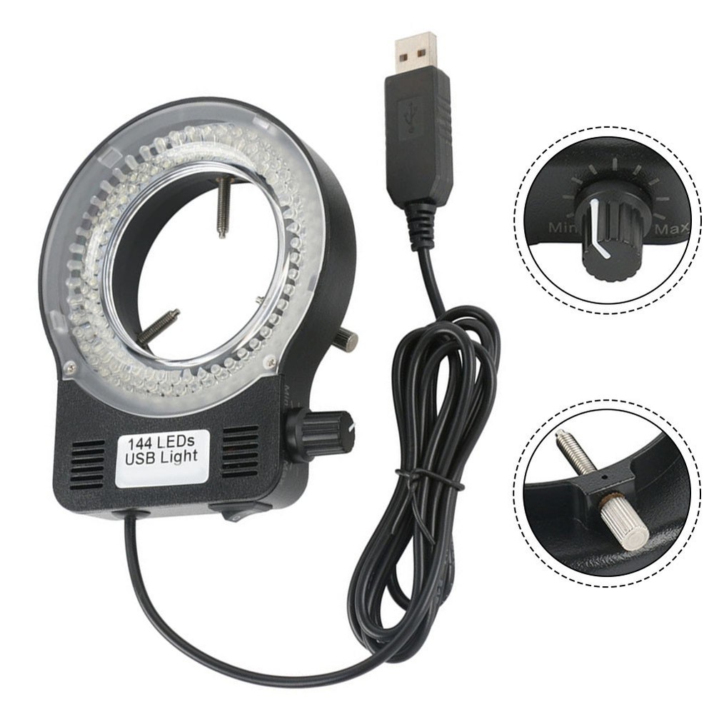 Adjustable Brightness LED Ring Light for Optical Instruments USB Powered